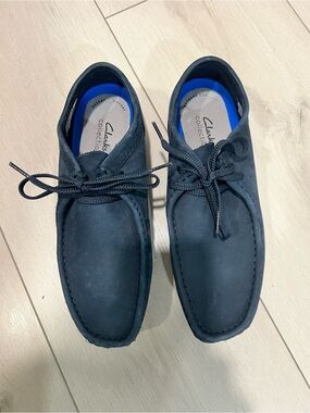 Clarks Wallabees Men's Navy Blue Suede low Lace-Up Oxfords size 9 1/2